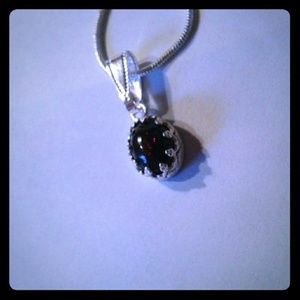 Natural Black Ethiopian Opal 925SS Necklace